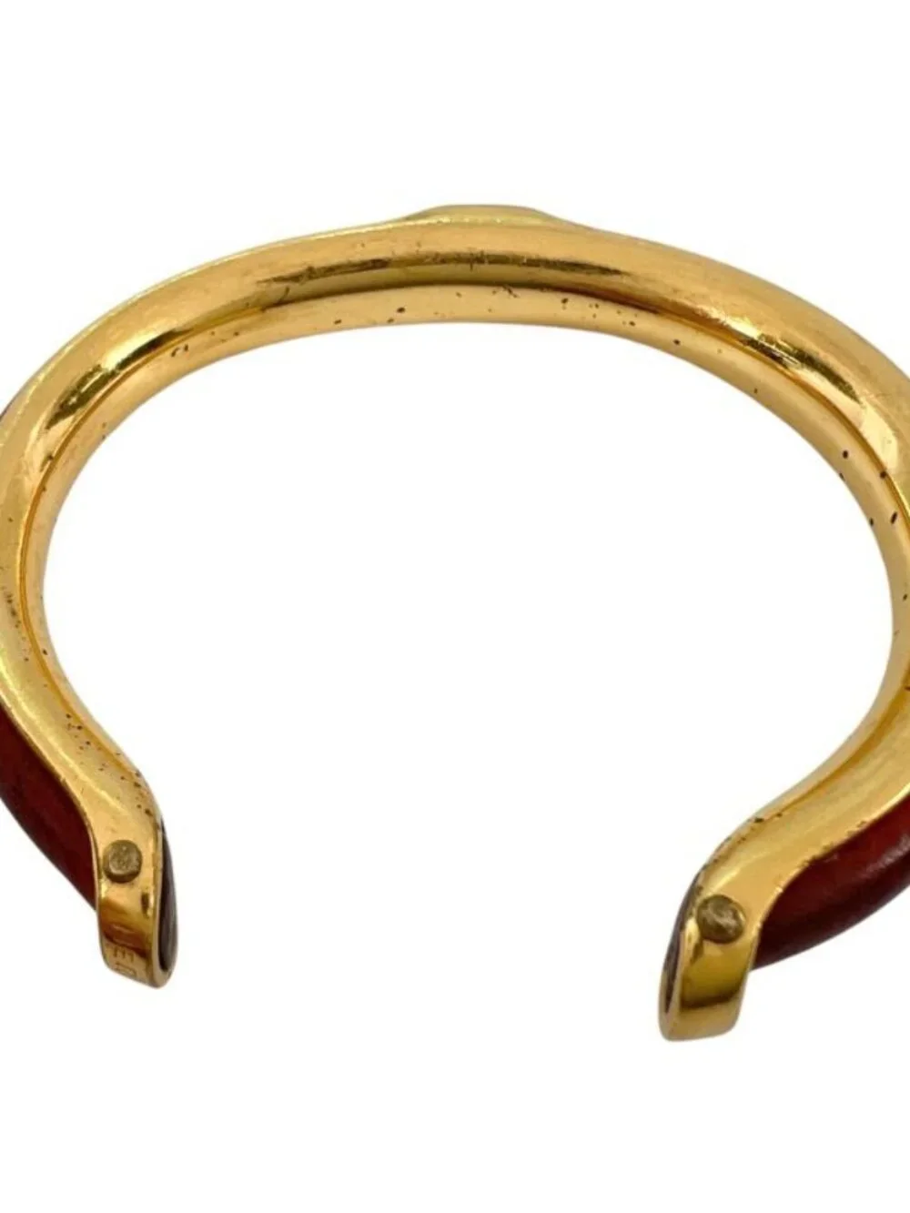 Hermes Metal Red Bracelet Bangle Gold - Picture 8 of 8